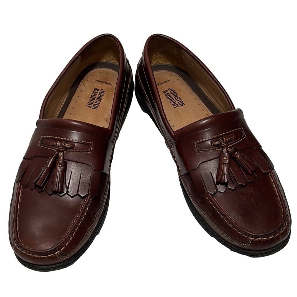 Johnston & Murphy Leather Loafers, Size 11.5 M, Brown